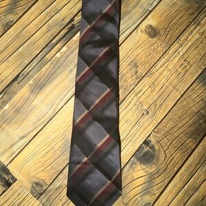 Kenneth Cole Black and Red Checkered Tie